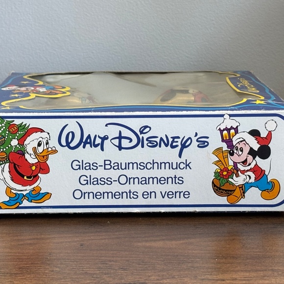 VINTAGE Walt DISNEY Baby MICKEY & MINNIE MOUSE Set 4 Glass Ball Ornaments BOX - Picture 7 of 13